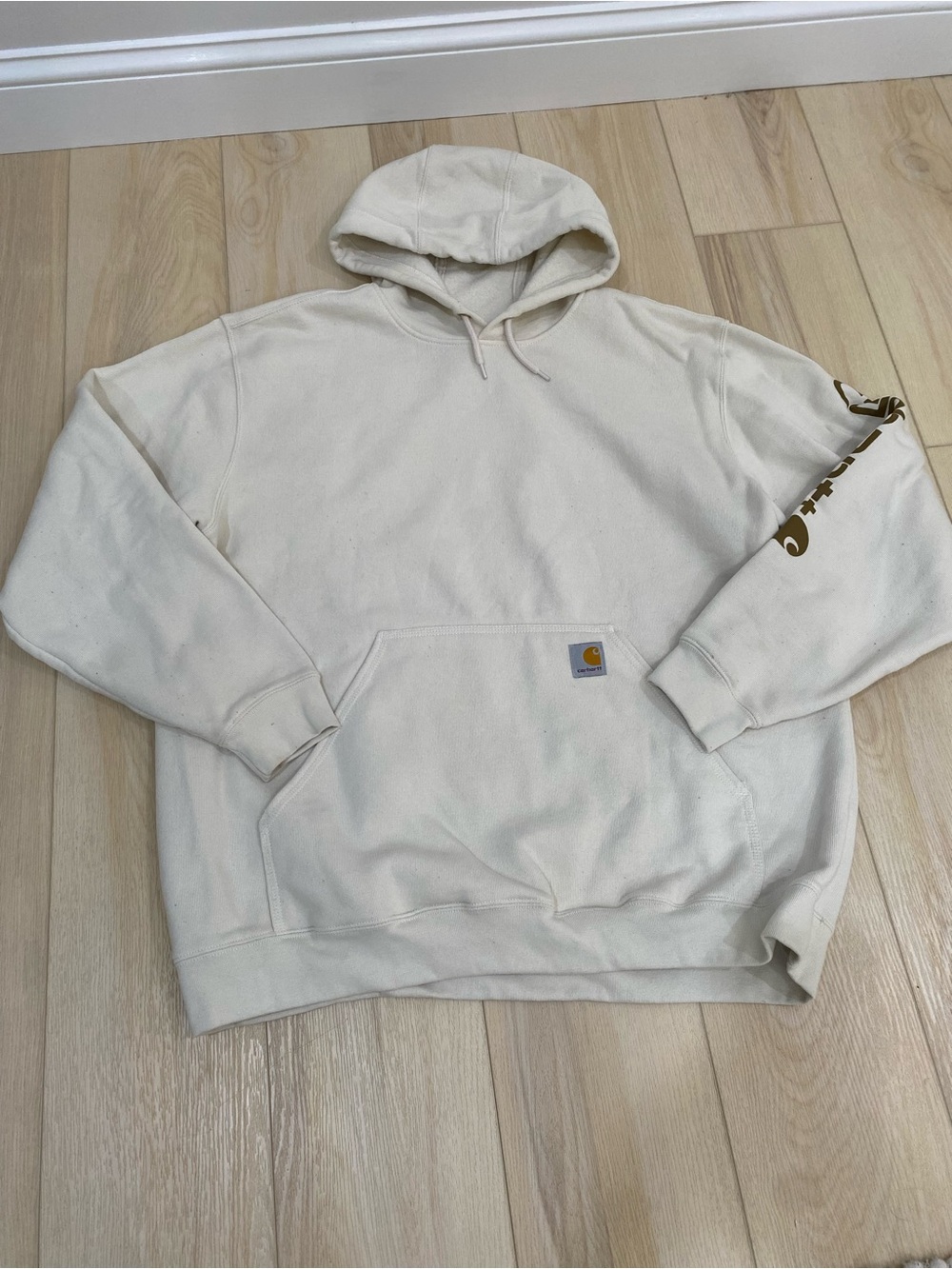 Carhartt Loose Fit Graphic Sleeve Hoodie Cream XL K288 W03